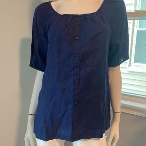*NWT* Talbots Blue Linen Blouse